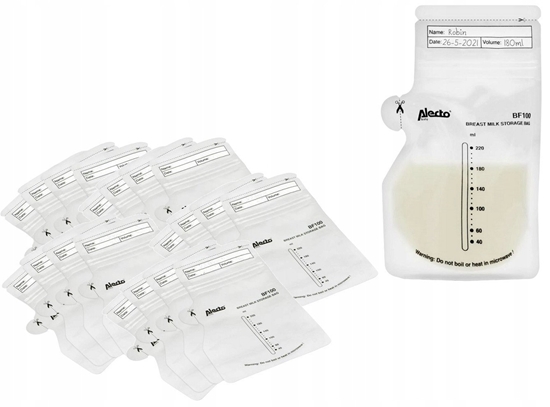 Picture of Alecto Breast milk storage bags 220 ml, 100 pcs.