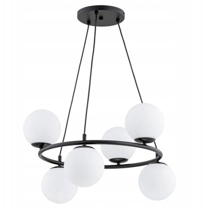 Picture of Alfa Ringo 63246 lampa wiszca zwis 6x10W E14 czarna/biaa