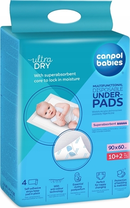 Attēls no Alkotest CANPOL BABIES_Wielofunkcyjne podkady higieniczne 90x60cm 12szt.