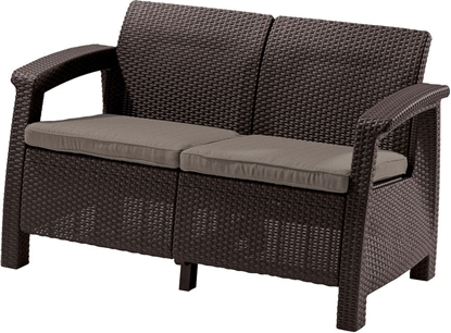 Attēls no Allibert Sofa ogrodowa Curver Corfu love seat Brzowy-Szaro-beowy