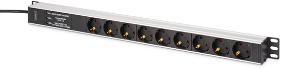 Picture of Aluminium PDU, Rackmountable, frequency filter, 2m 16A, 3600W,230VAC 50/60Hz,9x safety outlet