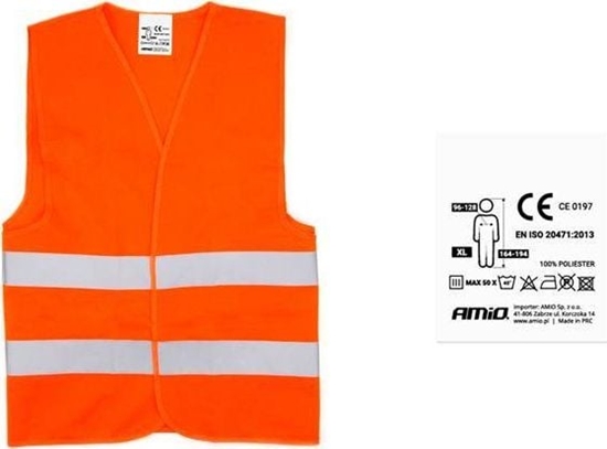 Изображение AMiO Kamizelka ostrzegawcza pomaraczowa SV-02 z certyfikatem