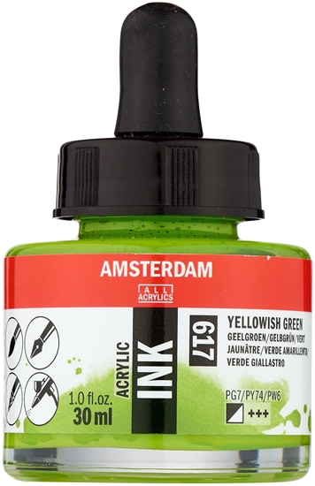 Picture of Amsterdam Acrylic Ink Bottle Yellowish Green 617