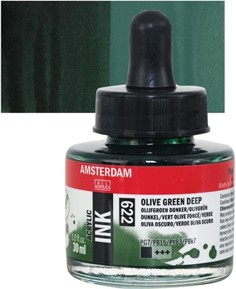 Attēls no Amsterdam Acrylic Ink Bottle Olive Green Deep 622