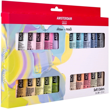 Изображение Amsterdam Standard Series acrylic paint soft colors set | 24 x