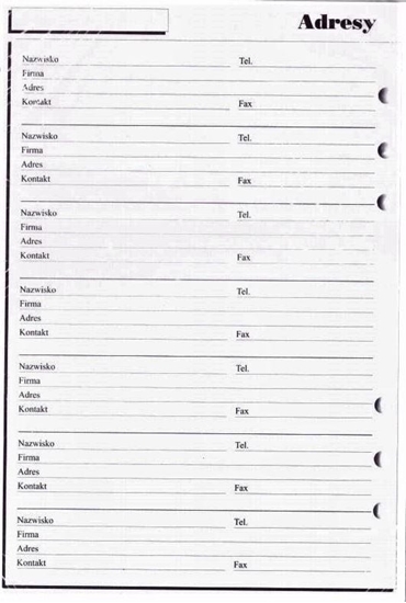 Picture of Antra Wkad do organizera A5 Adresy ANTRA