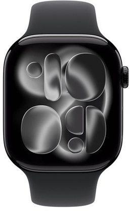 Picture of Apple Watch Series 11 GPS 46mm Jet Black Aluminium Case with Black Sport Band - S/M - MEUW4ET/A