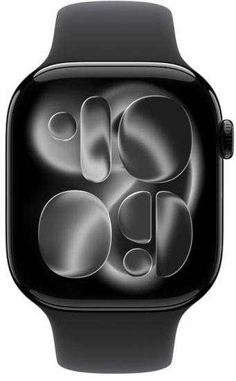 Picture of Apple Watch Series 11 GPS 46mm Jet Black Aluminium Case with Black Sport Band - S/M - MEUW4ET/A