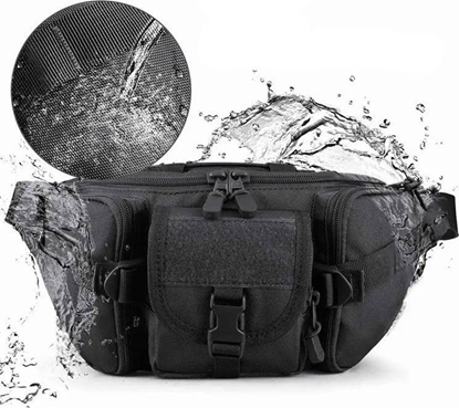 Изображение Aptel Biodrówka Wodoodporna Torba z Regulowanym Paskiem czarna BQ63