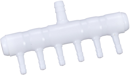 Picture of Aqua Natura,  cznik , do rurki powietrznej, biay, PP, 8 mm do 4 mm, 6 przej, 25szt/ op.