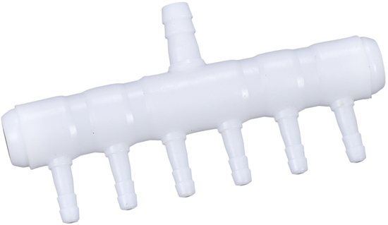 Picture of Aqua Natura,  cznik , do rurki powietrznej, biay, PP, 8 mm do 4 mm, 6 przej, 25szt/ op.