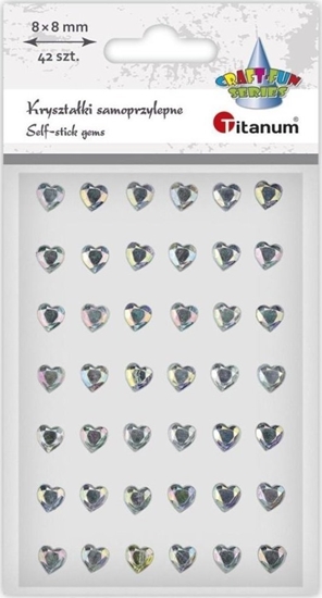 Изображение Argo Krysztaki samoprzylepne Serca srebrne 42szt