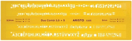Picture of ARISTO Schriftschablone Duo Combi 3,5/5mm ISO3098-1/DIN6776