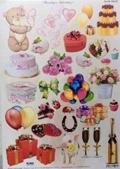 Picture of Arkusz do techniki 3D sztancowany urodziny