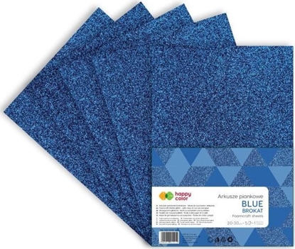Picture of Arkusze piankowe brokatowe A4 5 ark niebieskie