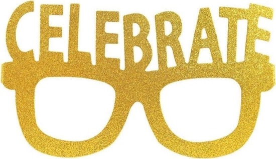 Изображение Arpex Papierowe okulary brokatowe Celebrate 4szt