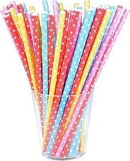 Изображение Arpex Somki papierowe niebieskie w biae kropki 12szt