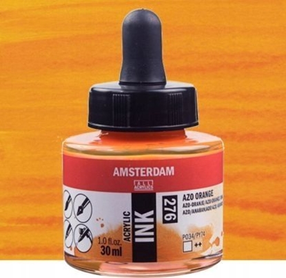 Attēls no Artequipment Amsterdam Acrylic Ink Bottle Azo Orange 276