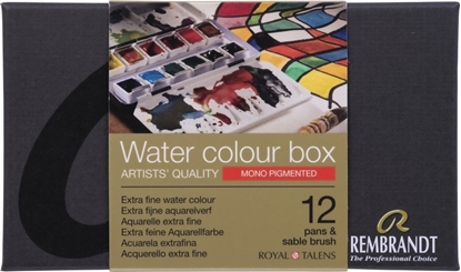 Picture of Artequipment Rembrandt Watercolour metal tin set Mono-Pigmented Colour Selection | 12 pans + brush