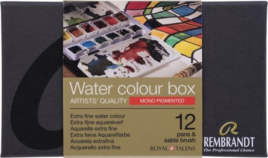 Picture of Artequipment Rembrandt Watercolour metal tin set Mono-Pigmented Colour Selection | 12 pans + brush