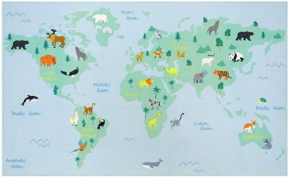 Picture of Associated Weavers Verdens Kortet Deluxe gulvtæppe til børn 120 x 195 cm