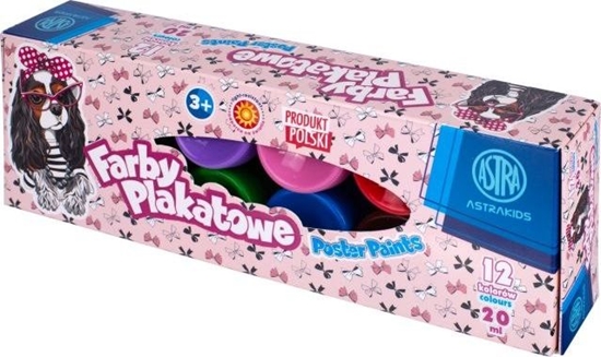 Picture of ASTRA art-pap Farby plakatowe 12 kolorów 20ml Pieski ASTRA