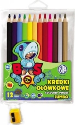 Изображение ASTRA art-pap Kredki oówkowe Jumbo BS 12 kolorów + temperówka