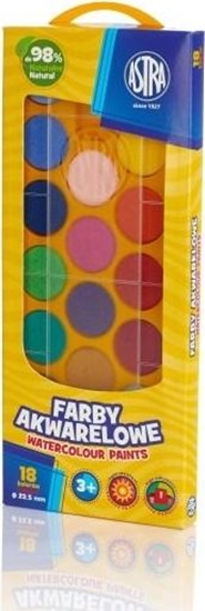 Изображение Astra Farby akwarelowe fi 23.5mm 18 kolorów ASTRA