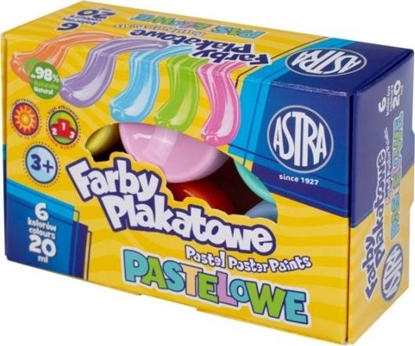 Изображение Astra Farby plakatowe pastelowe Astra 6 kolorów - 20 ml [opakowanie=8szt] Astra TARGI