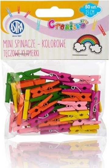 Изображение Astra Spinacze drewniane 50szt Tczowe klamerki ASTRA