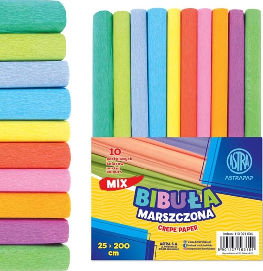 Picture of Astra-papier Bibua marszczona pastel 25x200cm mix (10szt)