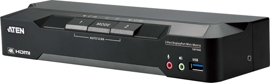Picture of Aten CM1942 2-Port 4K DisplayPort Dual Display Mini-Matrix Boundless KVM Switch