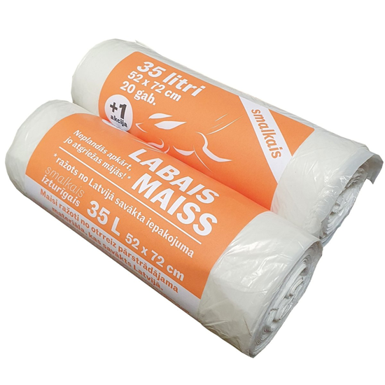 Picture of Atkritumu maisi 35L 20+1gb 10mkr balti (50)