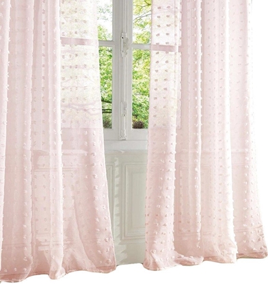 Picture of Atmosphera Firana gotowa na przelotkach, 140 x 240 cm, róowa z kropeczkami