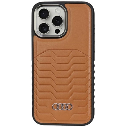 Изображение Audi Audi Synthetic Leather case with MagSafe for iPhone 15 Pro Max - brown