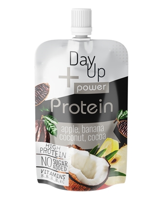 Attēls no Augļu biezenis DAY UP Power Protein ar āboliem, banāniem, kokosriekstiem un kakao, 100g