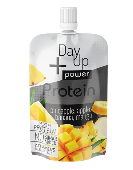 Picture of Augļu biezenis DAY UP Power Protein, ar ananasu, ābolu, banānu, mango garšu, 100g