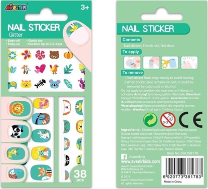 Picture of Avenir Naklejki na paznokcie - Zwierzta brokat