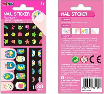 Attēls no Avenir Naklejki na paznokcie Fluo - Pod wod 38 szt.