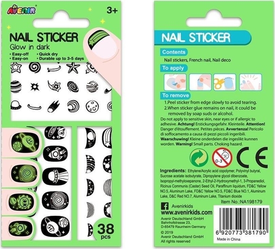 Picture of Avenir Naklejki na paznokcie Glow - Kosmos 38 szt.