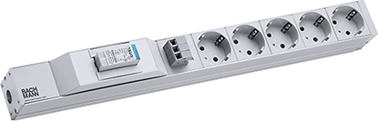 Picture of Bachmann 19" 1U 5xCEE7/3 1xSPD Citel, 2.0m H05VV-F 3G1.50mm black