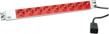 Picture of Bachmann 19" socket strip 9x protective contact C20 plug, Aluminium