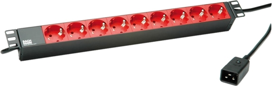 Picture of Bachmann 19" socket strip 9x protective contact C20 plugs, black