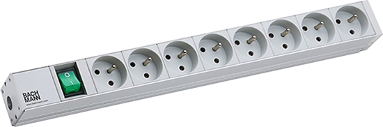 Picture of Bachmann 19"-Steckdosenleiste 1HE 8xUTE 1xSchalter, Aluminium