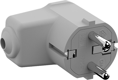 Picture of Bachmann angled mounting plug grey, CEE 7/7 2-pole with earthing contact