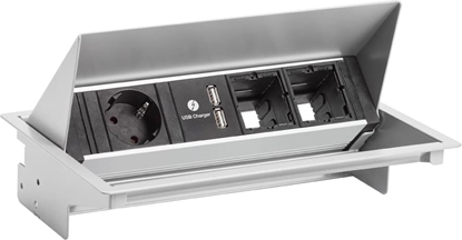 Picture of Bachmann CONEO SET 1x earthing contact, 2x ABD, 1xUSB Charger, silver