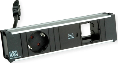 Attēls no Bachmann CONI 1xCEE7/3 1xUSB C 30W, earthing contact GST18 plug