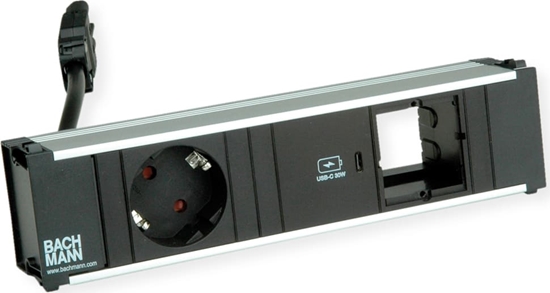 Picture of Bachmann CONI 1xCEE7/3 1xUSB C 30W, earthing contact GST18 plug