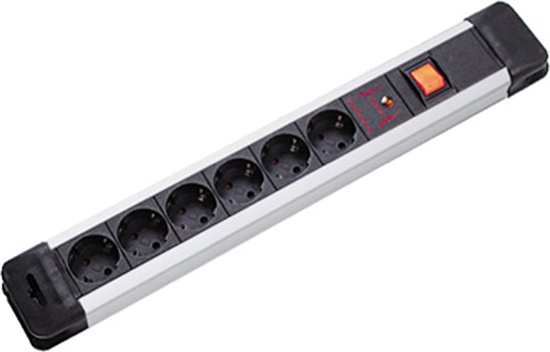 Picture of Bachmann CONNECTUS socket strip, 6x earthing contact, full appliance protection, switch, 2 m