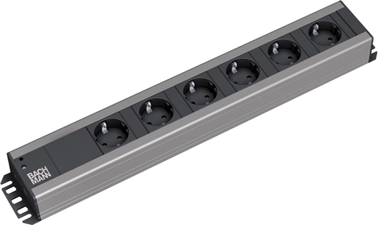 Picture of Bachmann craftsman's strip 6x earthing contact, 19-inch rack compatible, 2 m